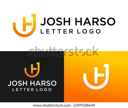 The letter J and H logo design in thin lines is geometric and unique. Foto stock © 