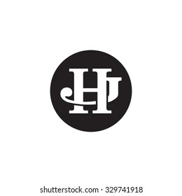 letter J and H monogram circle logo