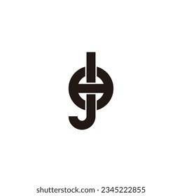 Buchstaben J und H, geometrisches quadratisches Symbol mit einfachem Logo, Vektorgrafik