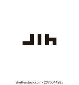 Letter J I h square geometric symbol simple logo vector