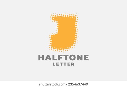 letter J halftone vector logotype design