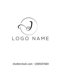 letter J handwritten luxury feminine signature style logo , perfect for beauty logo , photography , wedding theme  logo 