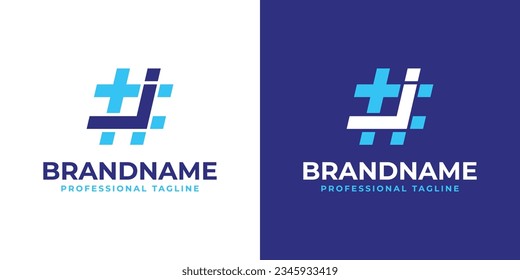 Letter J Hashtag Logo, suitable for any business with J initial.