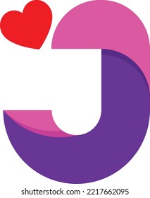 Letter J and heart logo design. You can customize the colors yourself easily.