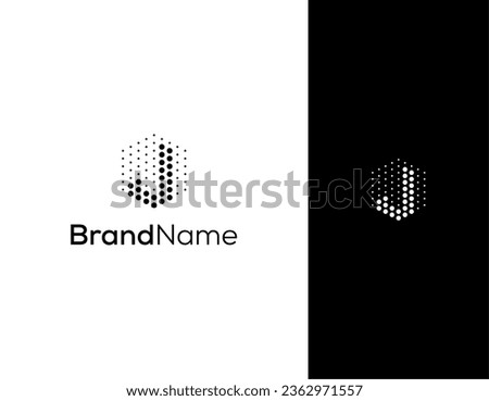 letter J with hexagon and dot concept logo for lab or technology company