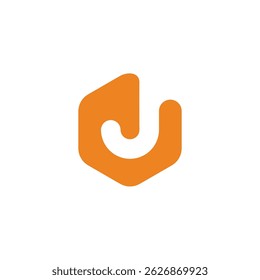 letter j hexagonal simple honey logo vector