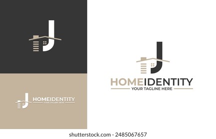 Letter J Home Identity Logo Template.