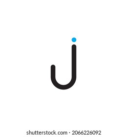 letra i y J gancho símbolo simple vector