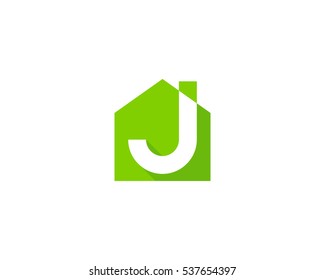 Letter J House Logo Design Template Element