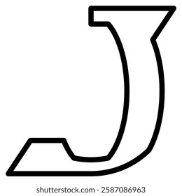 Letter J icon line vector illustration