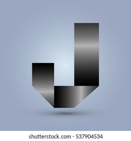 Letter J icon and logo template.  design and elegant typographic. gradient black