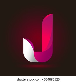 Letter J icon and logo template.  New design and elegant typographic concept. twisted, gradient color and white line