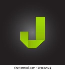 Letter J icon and logo template.  New design and elegant typographic. green