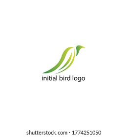 letter j illustration bird logo design vector template