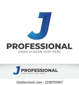 Letter J-Illustration, einfaches, professionelles Buchstaben-Logo-Design mit Farbverlauf-Stil