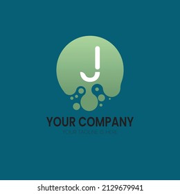 Letter J of illustration vector graphic with green circle particles logo icon design template element. Fit for company, health product, etc.