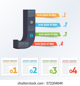 Letter J Infographics Design and Web Elements