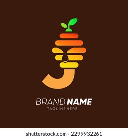 Letter J Initial Bee Hive Logo Design Vector Icon Graphic Emblem Illustration