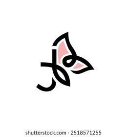 Letter J Initial Butterfly Logo Design Vector Icon Graphic Symbol Illustration