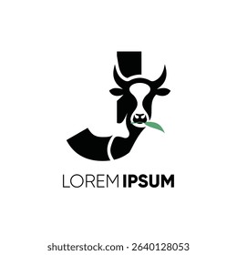 Letter J Initial Creatif Cow Logo Design Vector Icon Graphic Emblem Symbol Illustration 