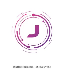 Letter J Initial Cyber Multimedia Logo