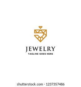 letter J initial and Jewelry logo icon vector