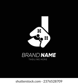Letter J Initial Joy Stick Controller Game Logo Design Vector Icon Graphic Emblem Illustration