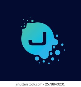 Letter J Initial Liquid Bubble Modern Logo Template