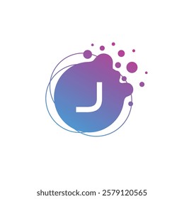 Letter J Initial Liquid Bubble Modern Logo Template