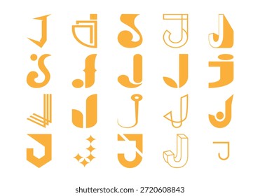 Letra J Colección inicial del logotipo
