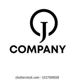 letter J initial shape logo design