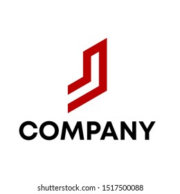 letter J initial shape logo design