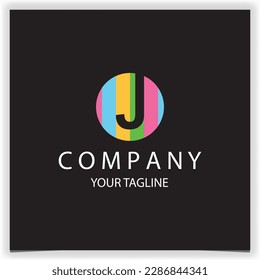 letter j initials logo with colorful circles suitable for paint logo premium elegant template vector eps 10
