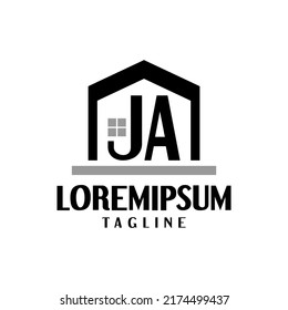 letter J and A inside a house. good for real estate company or any business related to housing.