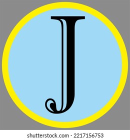 letter "J" with an interesting font and color in vector form