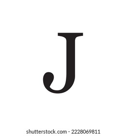 Letter J isolated on white background. Alphabet Letter J. .Font symbol of letter J. Printable Solid Black Letter J Silhouette. Vector illustration.