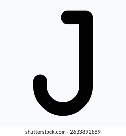 Letter J Isolated Vector Icon, Solid Style Vector Icon. 