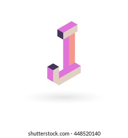 Letter J isometric logo design.