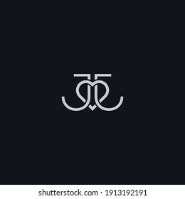 letter J or JJ combination love logo design vector