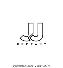 Letter J and J, JJ logo design template. Minimal monogram initial based logotype.