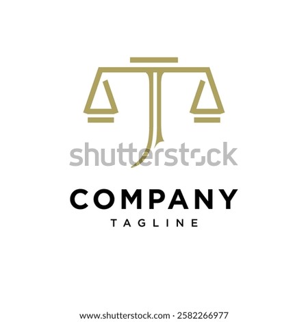 Letter J Justice Scale Logo Icon Vector