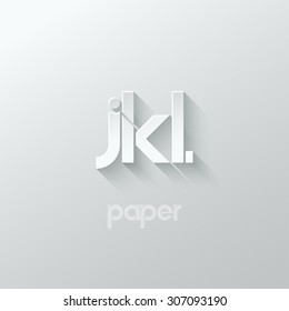 letter J K L logo alphabet icon paper set background