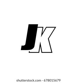 letter J and K logo overlapping black negative