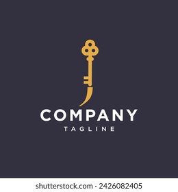 Letter J key logo icon vector template.eps