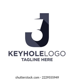 Letter J Keyhole Logo Design Template Inspiration, Vektorgrafik.
