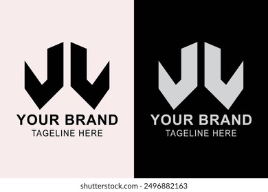 Letter J L or J J logo. abstract  logo initial concept. Creative logo professional. simple design editable