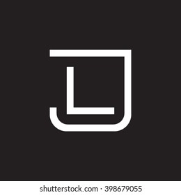 letter J and L monogram square shape logo white black background