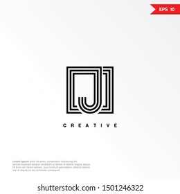 Letter J labyrinth logo icon design template elements