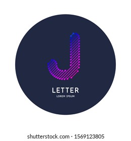 The letter J of the Latin alphabet. Display character in a bright contemporary style. Vector illustration