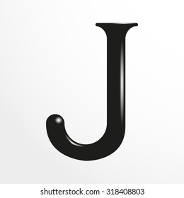 Letter "J" of the Latin alphabet. Vector illustration.